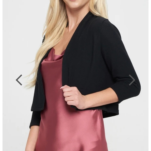 COPY - Calvin Klein black Women's 3/4 Sleeve Open-Front - Picture 4 of 8